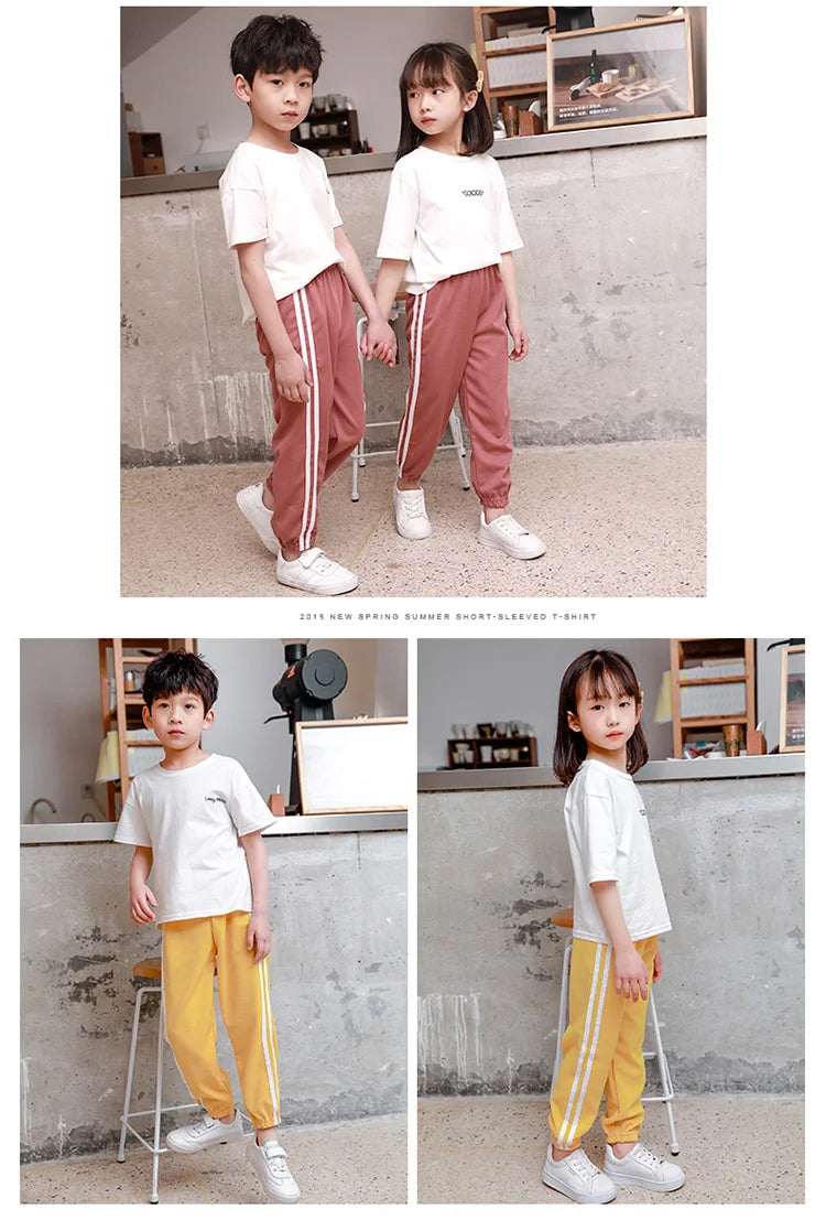 Summer Boys and Girls Thin Pants Kids Sport Wear Trousers Children's Clothes Comfortable Breathable Candy Color Pants