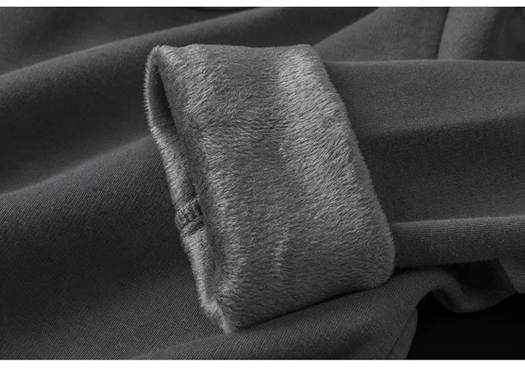 Men's Fleece Lined Thickened Long Sleeve T-Shirt round Neck Base Shirt Autumn Clothes Winter Long Sleeve Warm Underwear