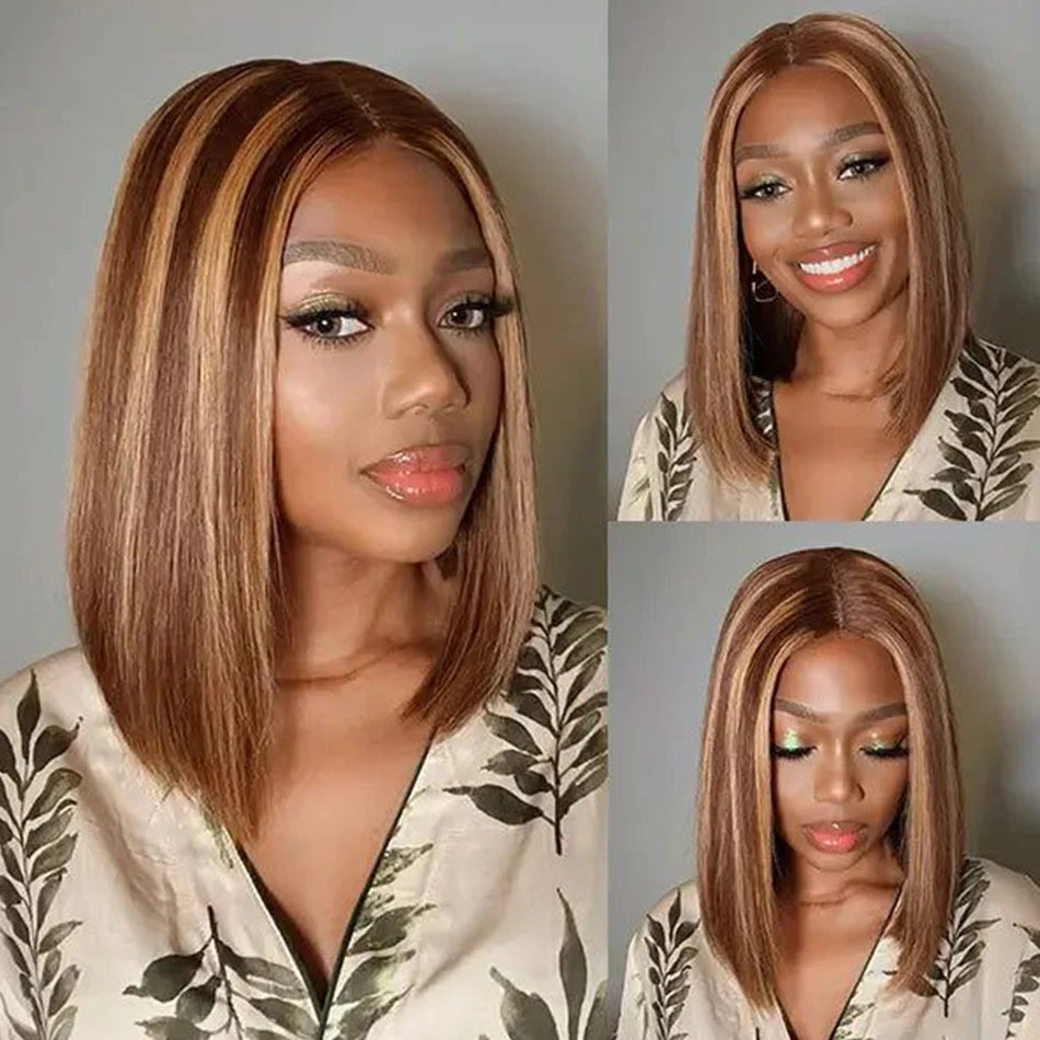 Highlight Wig Human Hair Bob Wig Short Straight Body Curly Bob Wig Lace Front Human Hair Wigs Piano Cheap Wig On Clearance Seal