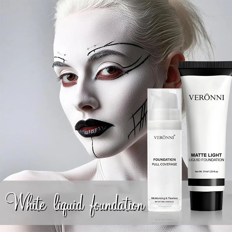 Pure White Makeup Foundation Cream Set,Mixable Pure White Foundation Adjuster Concealer Face Paint Makeup Goth For COS Carnival