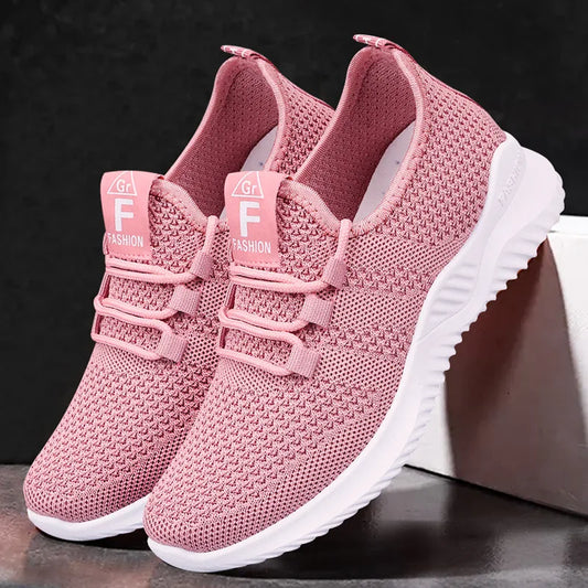 Comfortable Women's Casual Sneakers Summer Breathable Flat Shoes Fashion Women Sneakers Versatile Lace-Up Running Shoes 2025 New