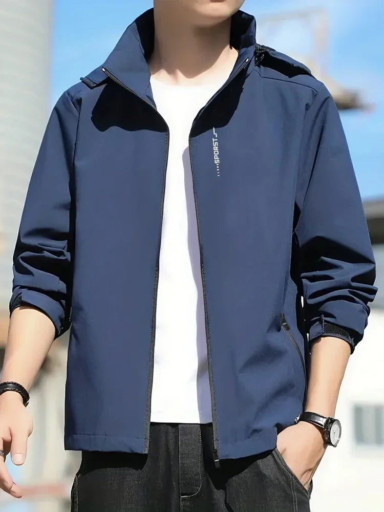 Mercedes-benz UPF100 + Men's autumn windbreaker with pocket zipper, sun protection jacket, UV ultra-light breathable fabric