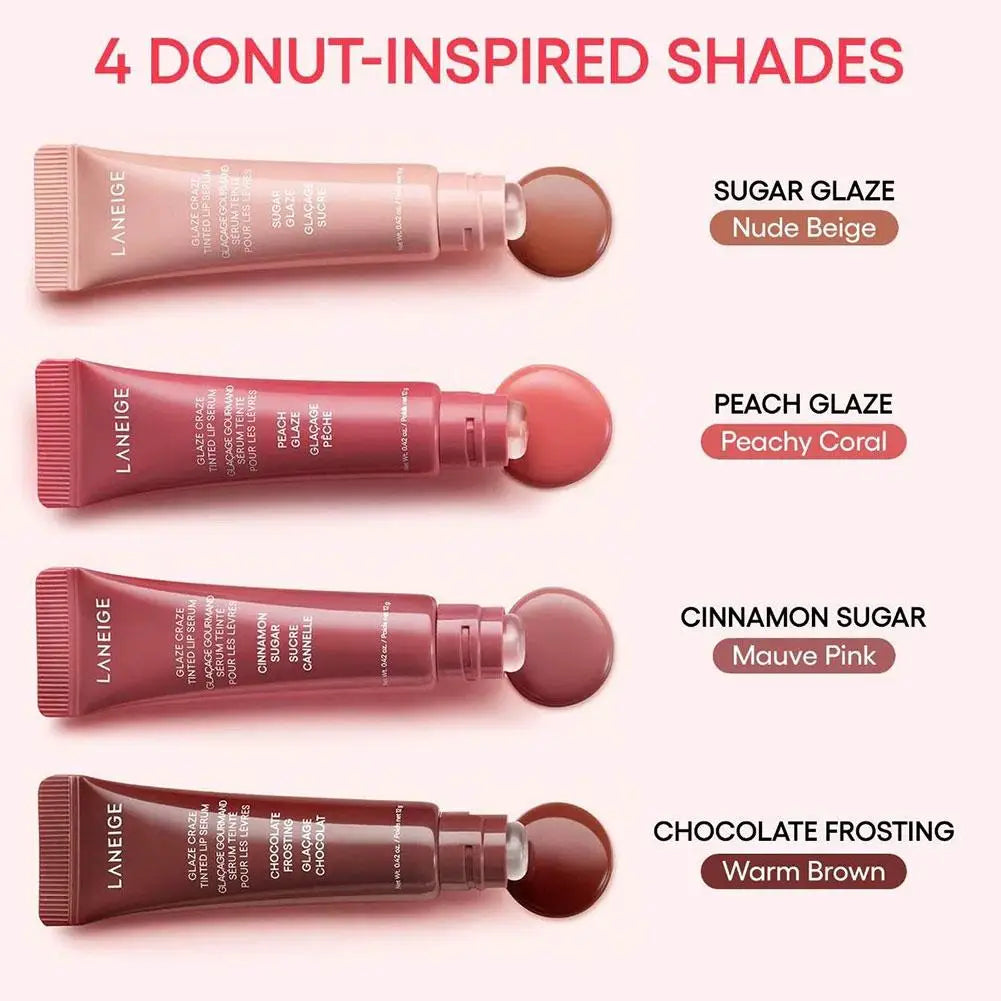 Donut Colored Lip Balm Moisturizing Lip Gloss Mirror Transparent Lip Glaze Jelly Lip Enrichment Oil Non Fading Lip Makeup