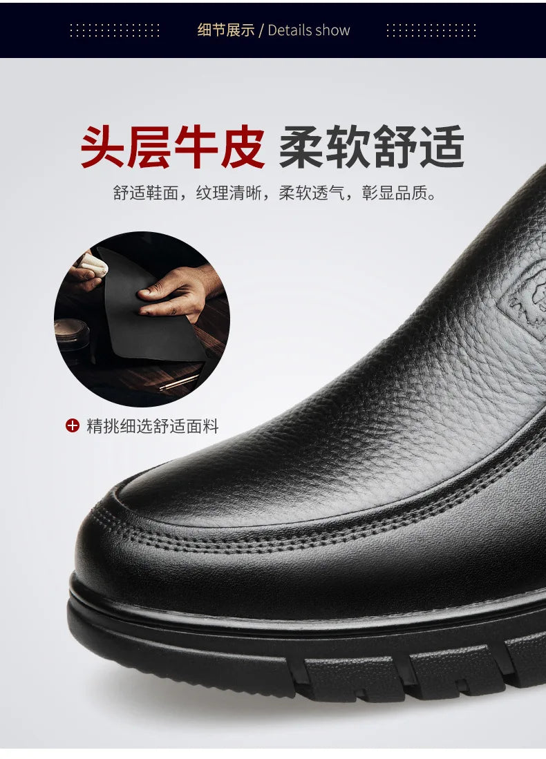New Genuine Leather Handmade Shoes Casual Shoes For Men Flat Platform Walking Shoe Outdoor Footwear Loafers Breathable Sneakers