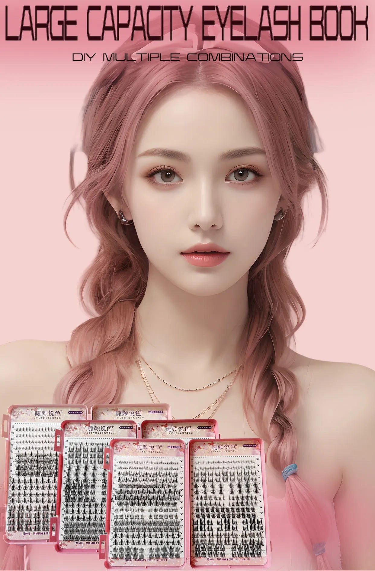 32 Rows Large Capacity Eyelashes Extension Professional Individual Cluster DIY Lashes Natural False Eyelashes Makeup Products