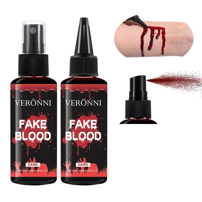 Realistic Fake Blood Gel Non-Toxic Long-Lasting SFX Makeup with Clotted Blood Texture for Halloween Party Vampire Zombie Monster
