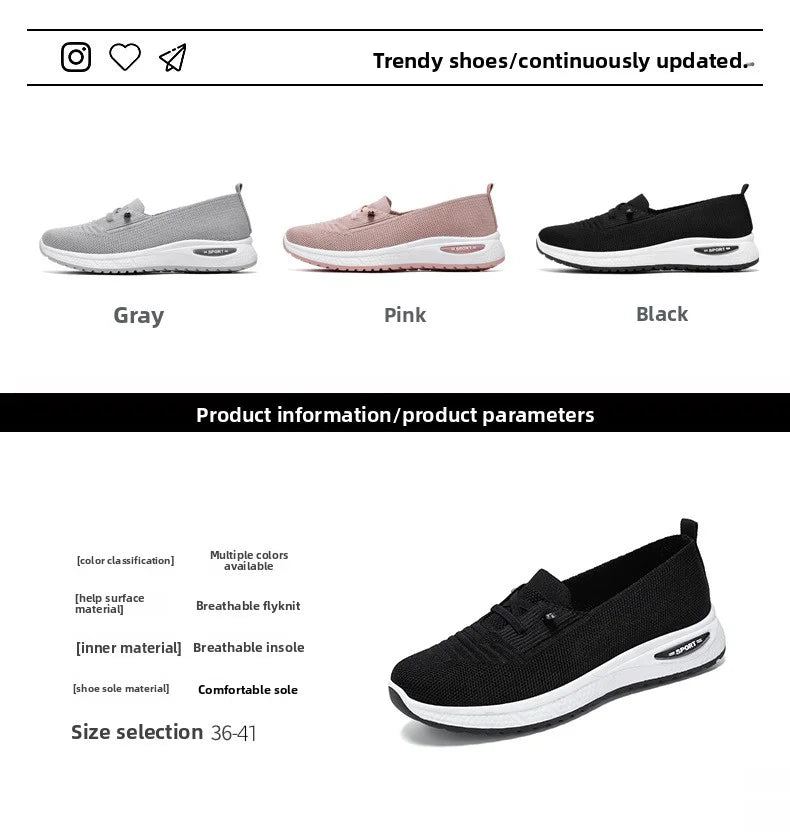 Summer Women's Sneakers Breathable Slip on Walking Shoes Mesh Low Top Womens Vulcanized Shoes Soft Sole Lightweight Women Shoes