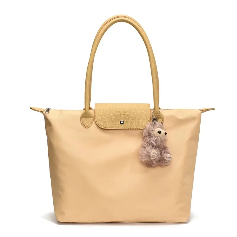 Eco-Friendly Dumpling Shape Tote Bag Versatile Ladies Handbag Single Shoulder Slant Cross Commuter Bag Soft Canvas Square Shape