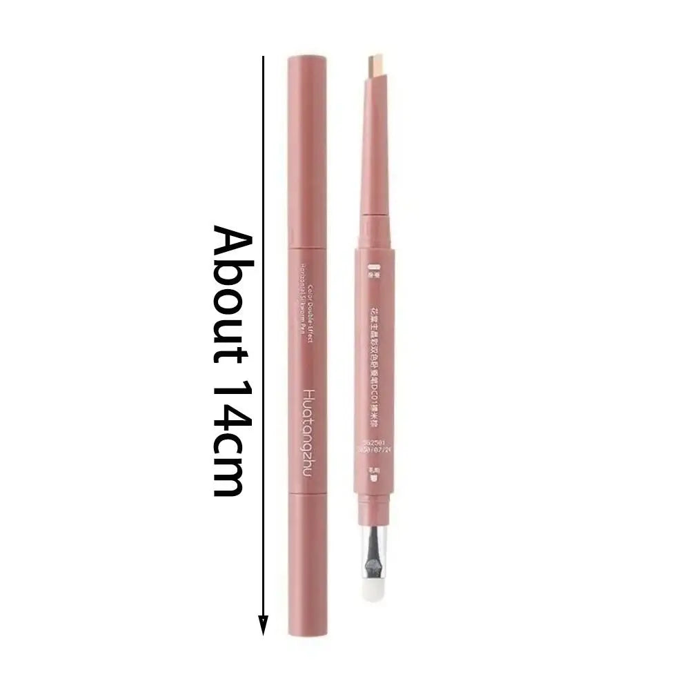 Double Ended Lying Silkworm Pencil Eye Makeup Tool with Brush Highlighter Makeup Pen Mulitfuntional Eye Brightener Makeup Stick