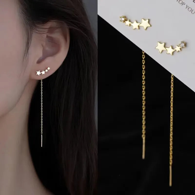 European and American Black Drop Tassel Long Earrings 2025 New Fashion Party Luxury Accessories For Womens Temperament Jewelry
