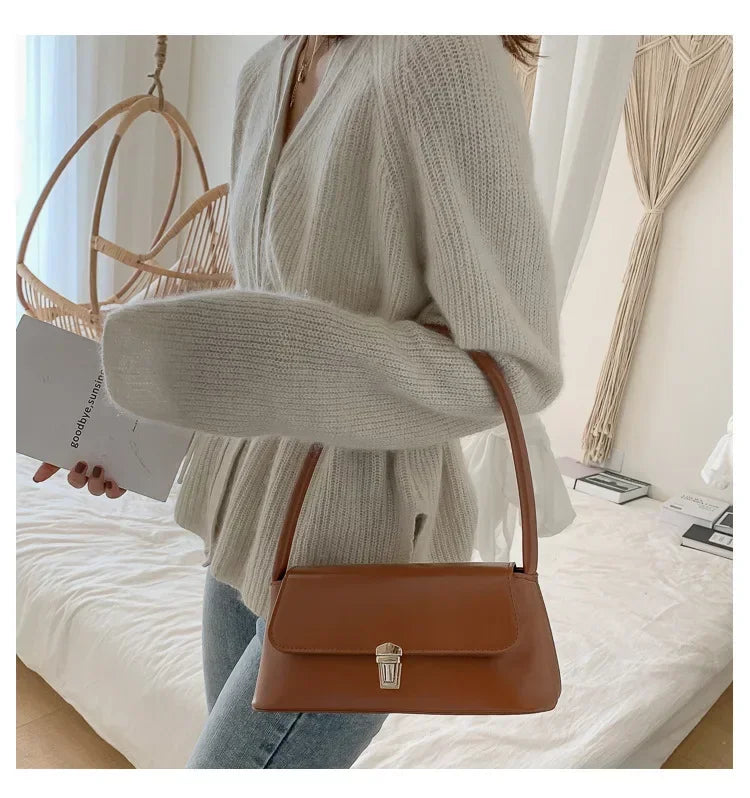 Luxury Brand Crossbody Bags for Women Fashion Design Underarm 2025 Woman Shoulder Bag Female Handbag and Purses Solid Color