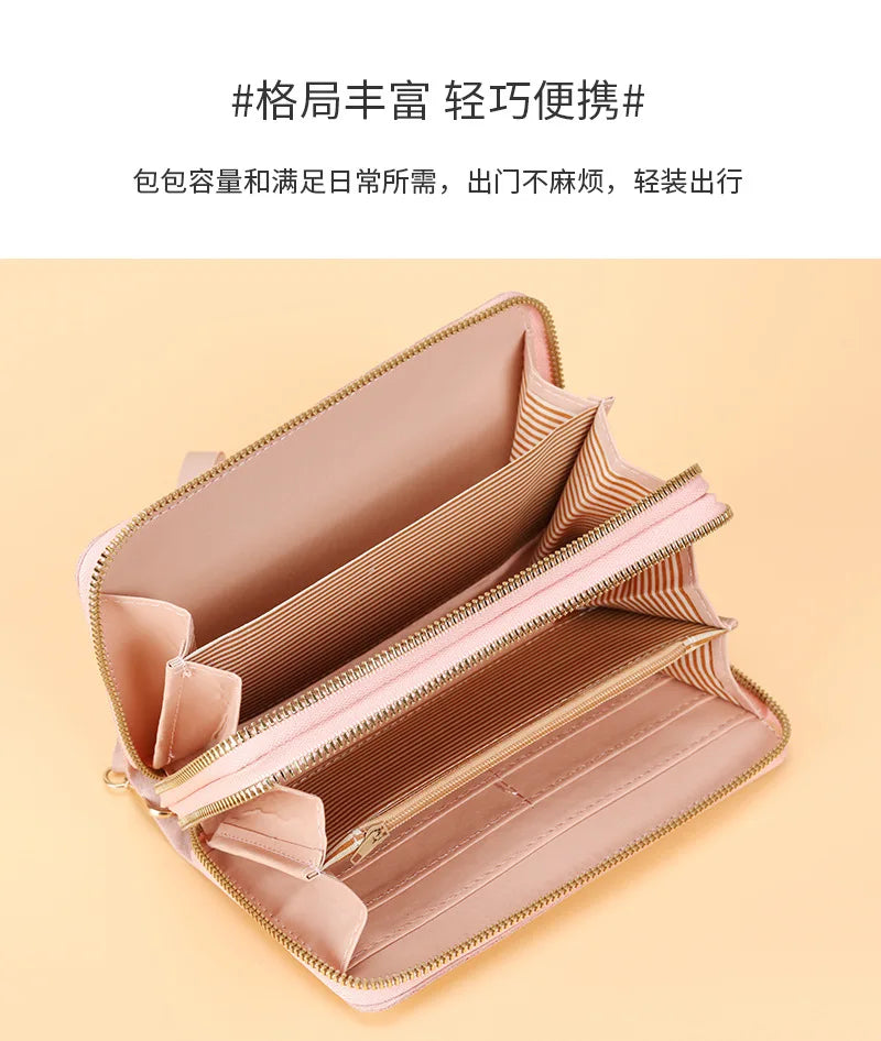 Long Women's Wallet Female Purses Tassel Coin Purse Card Holder Wallets Double Zipper Pu Leather Clutch Luxury Money Phone Bag