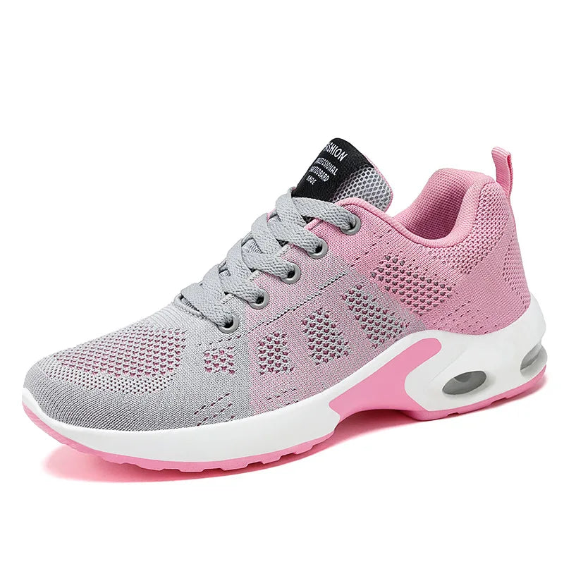 New Running Shoes Ladies Breathable Sneakers Summer Light Mesh Air Cushion Women's Sports Shoes Outdoor Lace Up Training Shoes