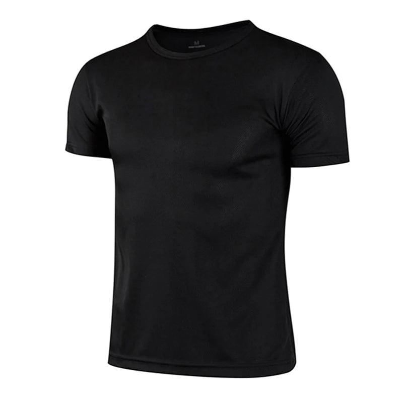 Men Short Sleeve Top Oversized White T-Shirt Man Casual Soild Shirt Quick Drying Gym Basketball t Shirts Soccer Tees Man Clothes