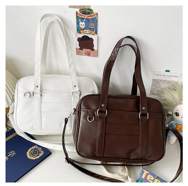 Japanese Style JK Bag Women High School Student Uniform Bag PU Leather Shoulder Bag Women Simple Handbags Crossbody Bags Itabag