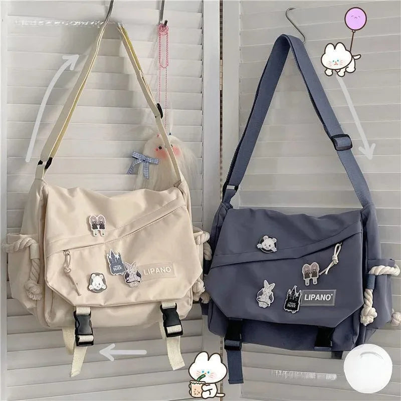 Korean Street Style Versatile Artistic Hong Kong Version Shoulder Bag Messenger Crossbody Bag