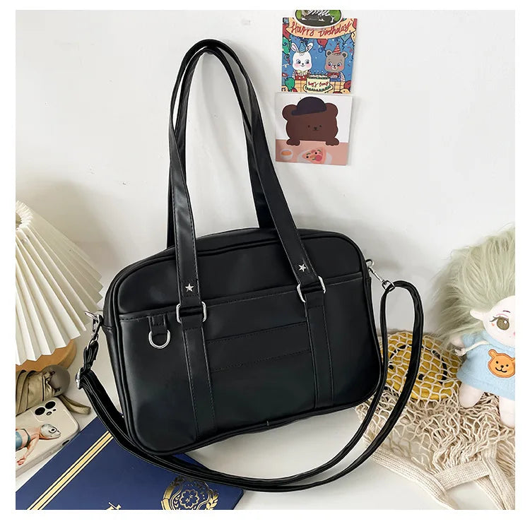 Japanese Style JK Bag Women High School Student Uniform Bag PU Leather Shoulder Bag Women Simple Handbags Crossbody Bags Itabag