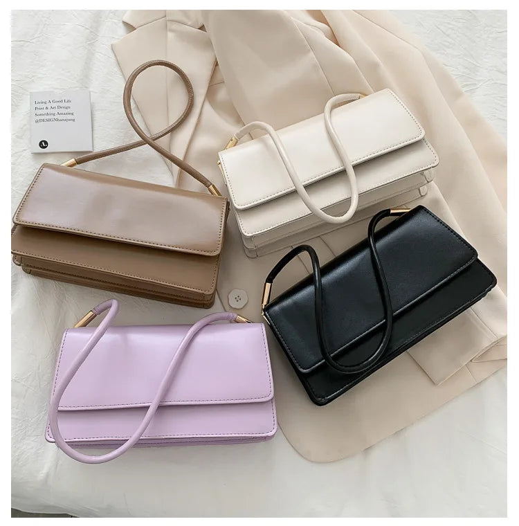 Luxury Brand Crossbody Bags for Women Fashion Design Underarm 2025 Woman Shoulder Bag Female Handbag and Purses Solid Color