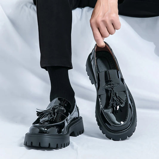 Casual Shoes Mens Comfortable Driving Loafers Light Moccasins Men Fashion Sequins Bling Party Wedding Black Dress Flats Tassel