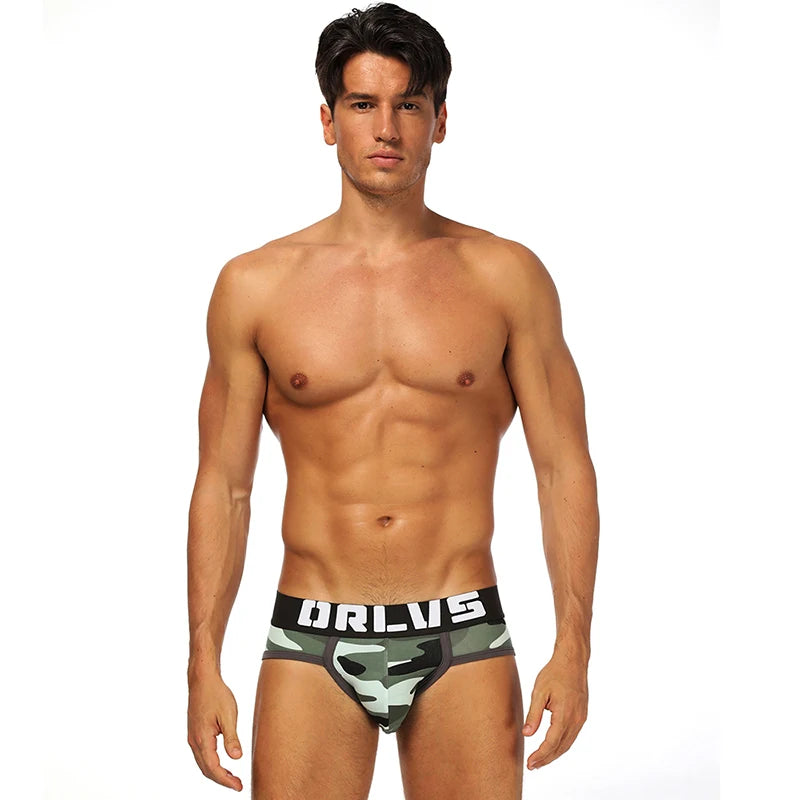ORLVS New Cotton Comfortable Mens Briefs Underwear Shorts Male Underwear Sexy Gay Men Underwear Bikini Men Briefs Underwear Man