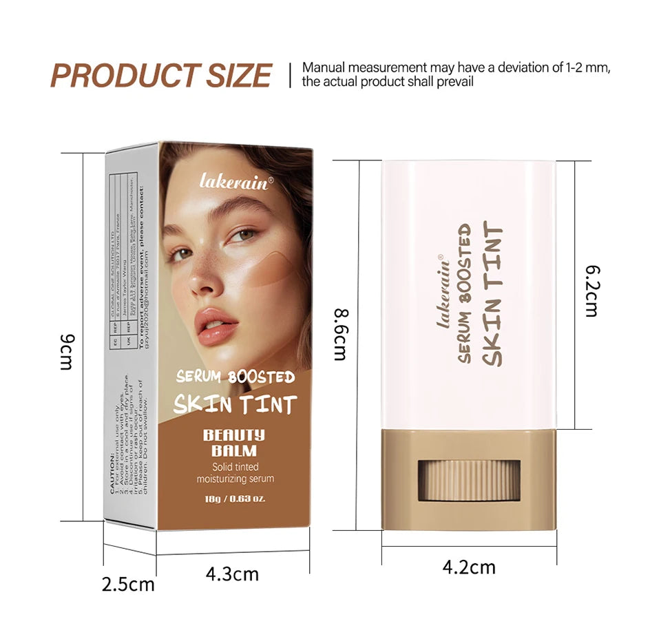 Skin Tint Foundation Stick 6 Colors Balm Serum Boosted Smooth Plumper Hight Coverage Travel Bronze Foundation Stick Makeup