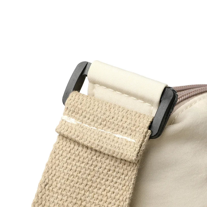 3 Main Pockets High Capacity Shoulder Crossbody Bag for Women Multi-pocket Purse Canvas Handbag Suitable for Mothers Shopping