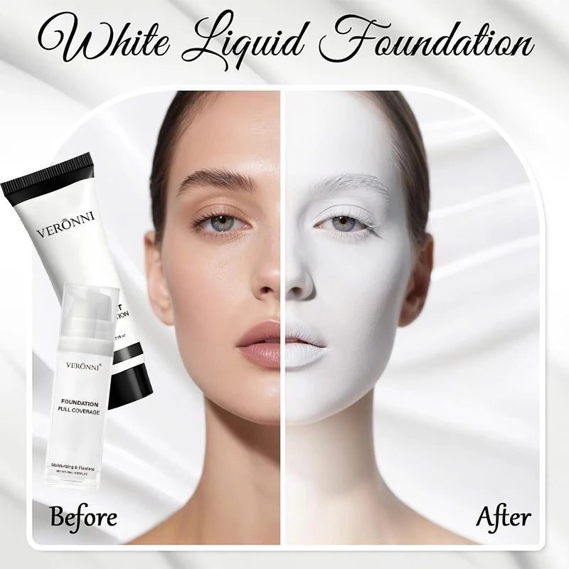 Pure White Makeup Foundation Cream Set,Mixable Pure White Foundation Adjuster Concealer Face Paint Makeup Goth For COS Carnival