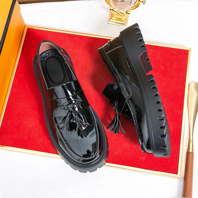 Casual Shoes Mens Comfortable Driving Loafers Light Moccasins Men Fashion Sequins Bling Party Wedding Black Dress Flats Tassel