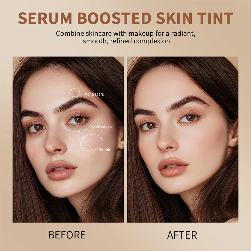 Skin Tint Foundation Stick 6 Colors Balm Serum Boosted Smooth Plumper Hight Coverage Travel Bronze Foundation Stick Makeup