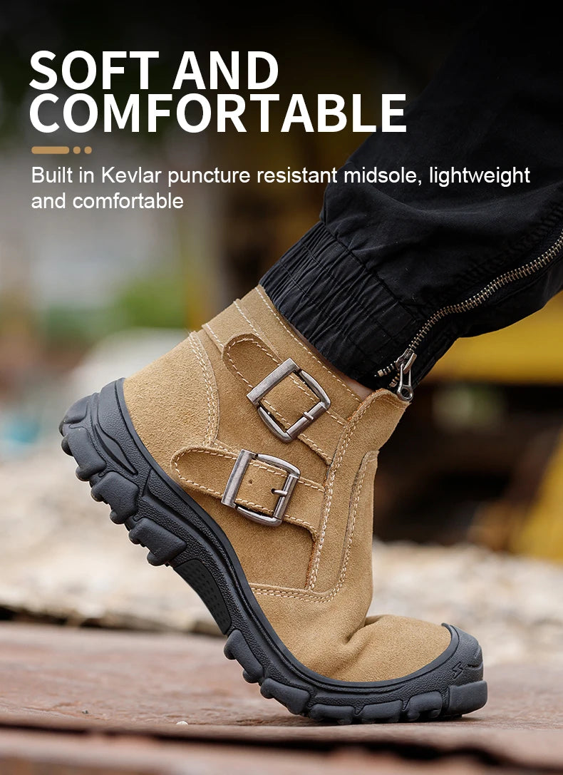 Men Work Safety Boots Indestructible Welder Shoes Steel Toe Work Shoes Anti smashing Security Protective Men Safety Shoes