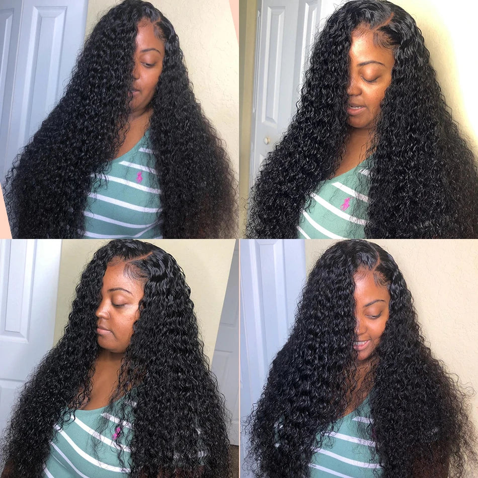 Kinky Curly 13x4 Lace Frontal Wig For Women 13x6 Glueless Human Hair Wigs Deep Water Wave Full Lace Front Wigs Ready to Wear Wig