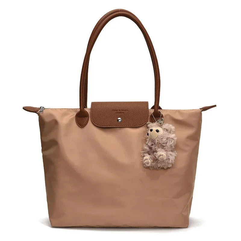 Eco-Friendly Dumpling Shape Tote Bag Versatile Ladies Handbag Single Shoulder Slant Cross Commuter Bag Soft Canvas Square Shape