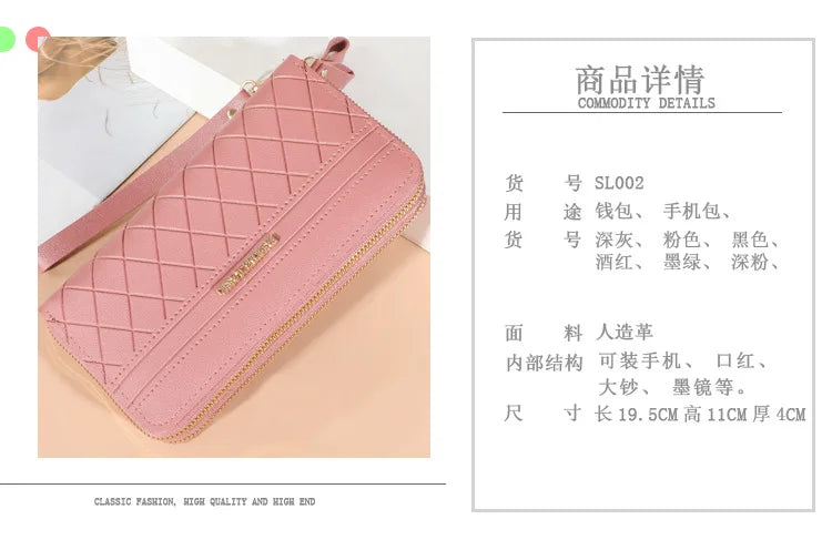 Long Women's Wallet Female Purses Tassel Coin Purse Card Holder Wallets Double Zipper Pu Leather Clutch Luxury Money Phone Bag