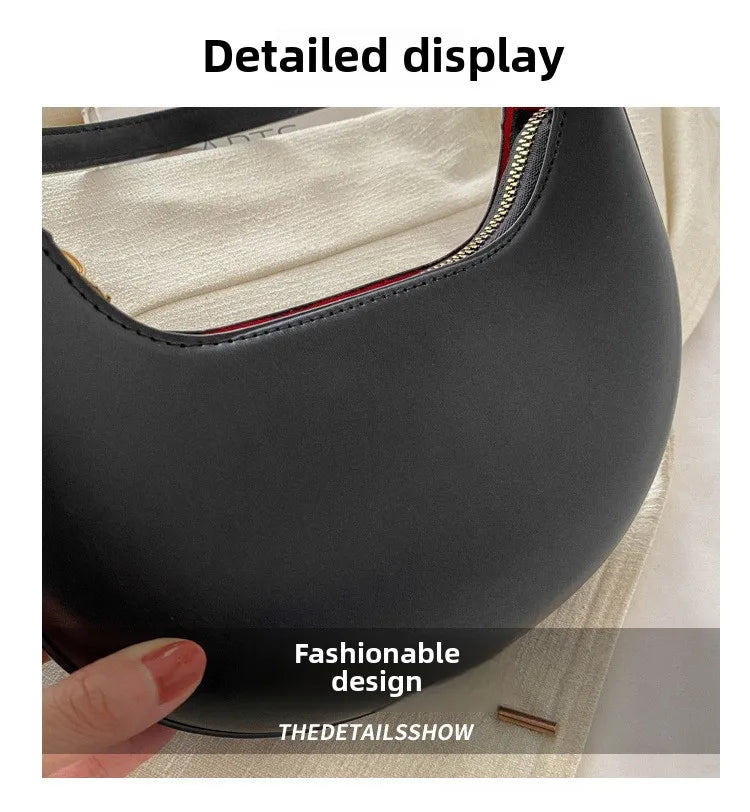 New Fashionable High-end Moon-shaped Baseball Bag Showing Luxury Women's Single Shoulder Bag Elegant lady Handbags bolso mujer