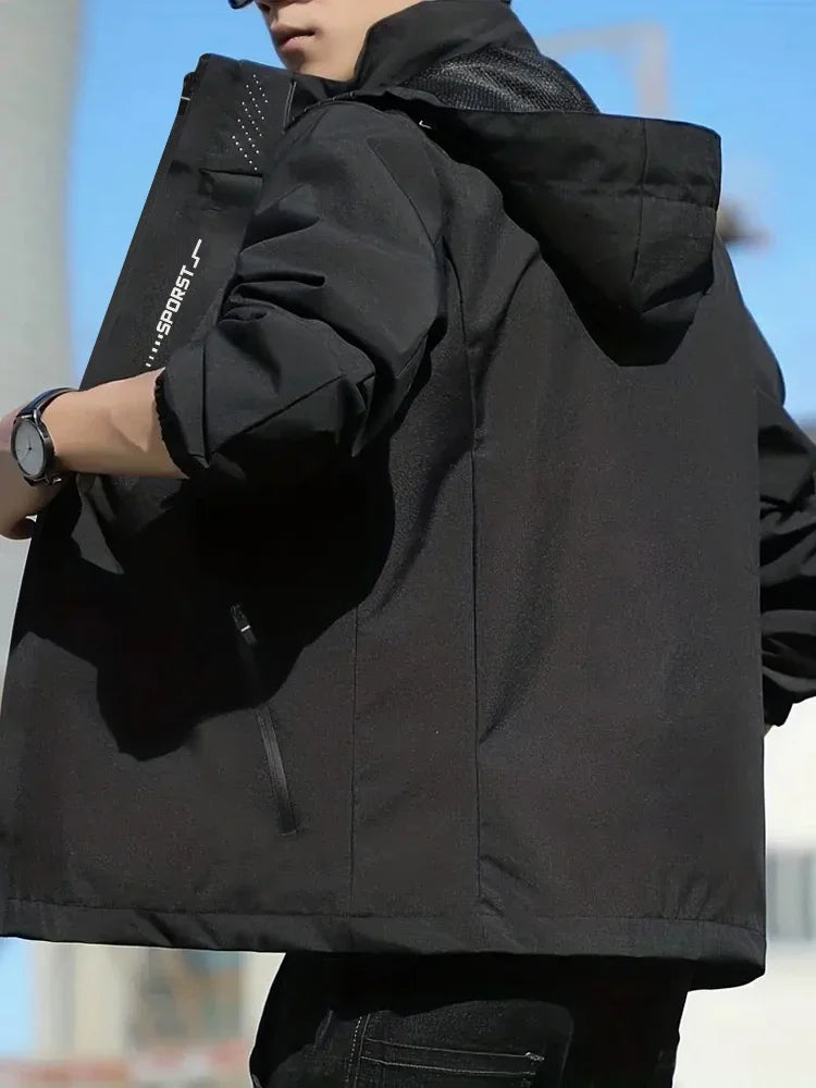 Mercedes-benz UPF100 + Men's autumn windbreaker with pocket zipper, sun protection jacket, UV ultra-light breathable fabric