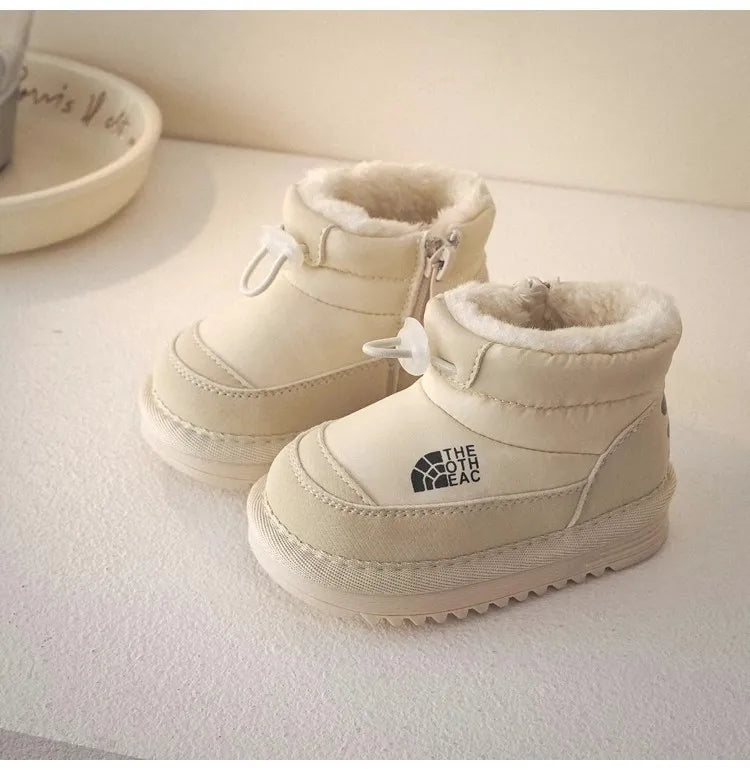 Children's Snow Boots Winter Boys Plush Thicken Platform Cotton Shoes Comfortable Girls Warm Waterproof Fashion Warm Plush Shoes