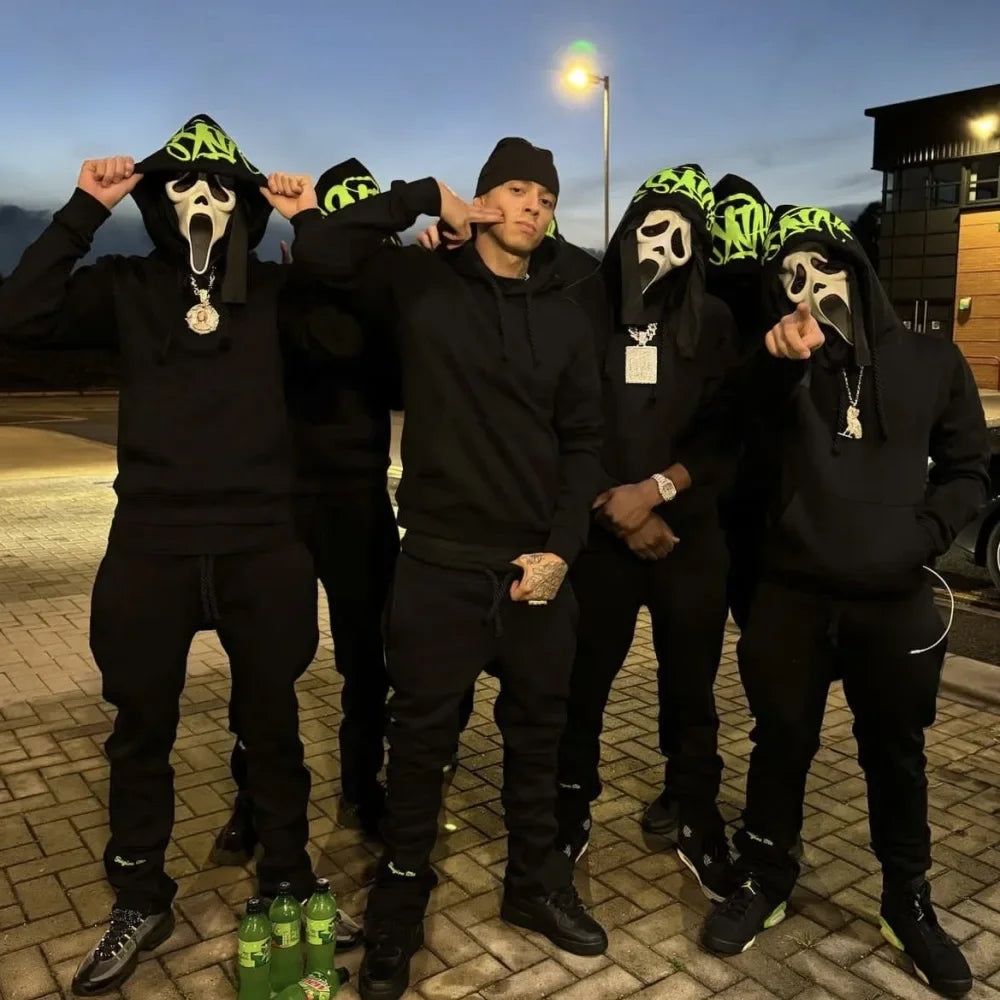 Sy-World Casual Streetwear Sportswear Hoodie Sweatshirt Men's Women's Hip Hop Style Winter Cotton Long Pants Set