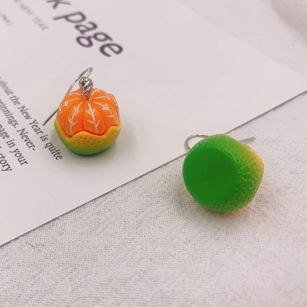 2025 New Fashion Orange Pendant Earrings Quality Drop Earrings for Girls Women Children Party Birthday Gift Lovely Jewelry