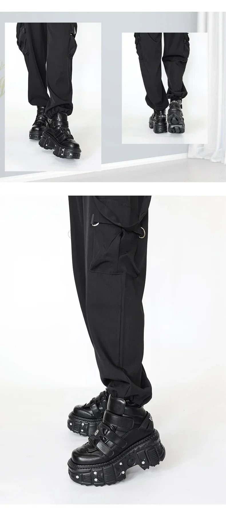 2025 New Punk Style Women Shoes Gothic Ankle Rock Boots Lace-up Heel Height 9CM Platform Shoes Woman Metal Decor Woman Sneakers