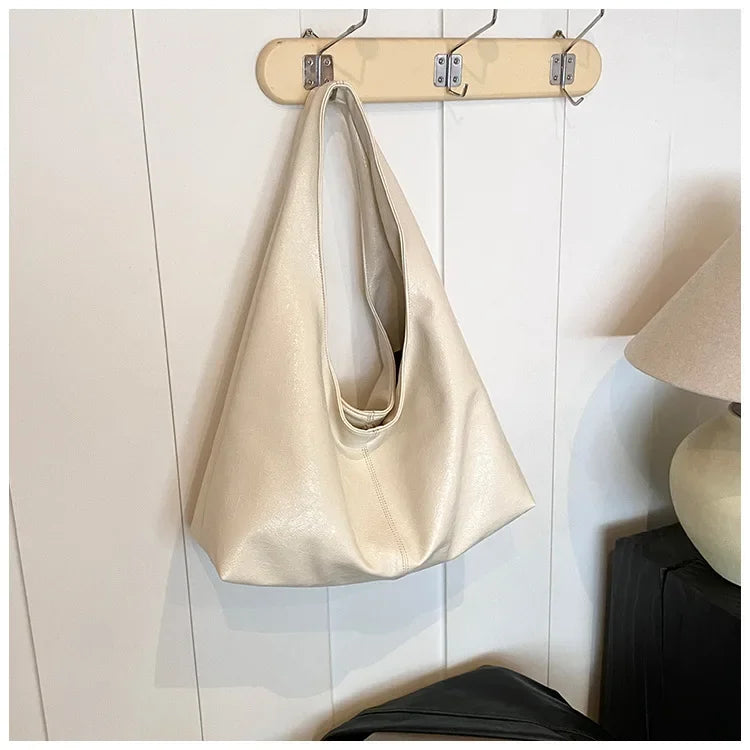 Large Capacity PU Leather Hobo Underarm Bags Autumn Winter Shoulder Bag for Women 2025 New Trend Y2K Handbags and Purses Tote