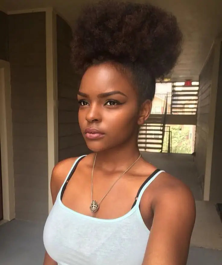 100% Human Hair Afro Kinky Puffs Drawstring Ponytail Extensions for Black Women 4# 99J 30 Kinky Curly Afro Puff Hair Accessories