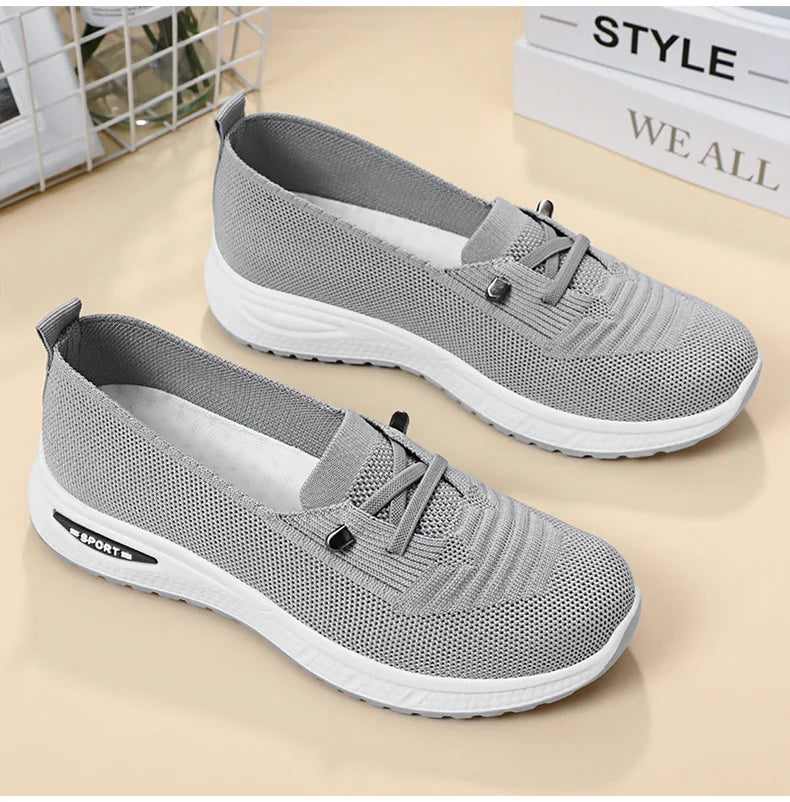 Summer Women's Sneakers Breathable Slip on Walking Shoes Mesh Low Top Womens Vulcanized Shoes Soft Sole Lightweight Women Shoes