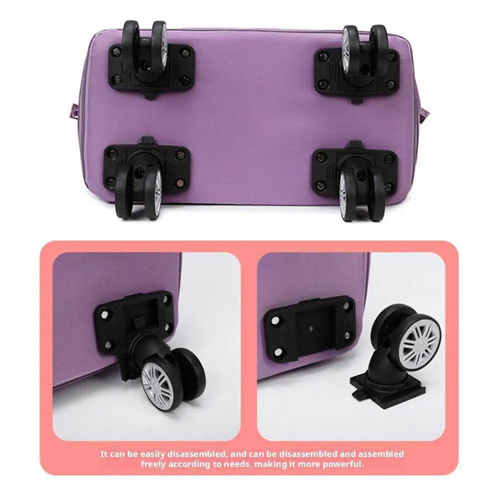 Travel Portable Large Capacity Detachable Universal Wheel Storage Bag Check-In Bag with Wheel Double Layer Carry-On Bag