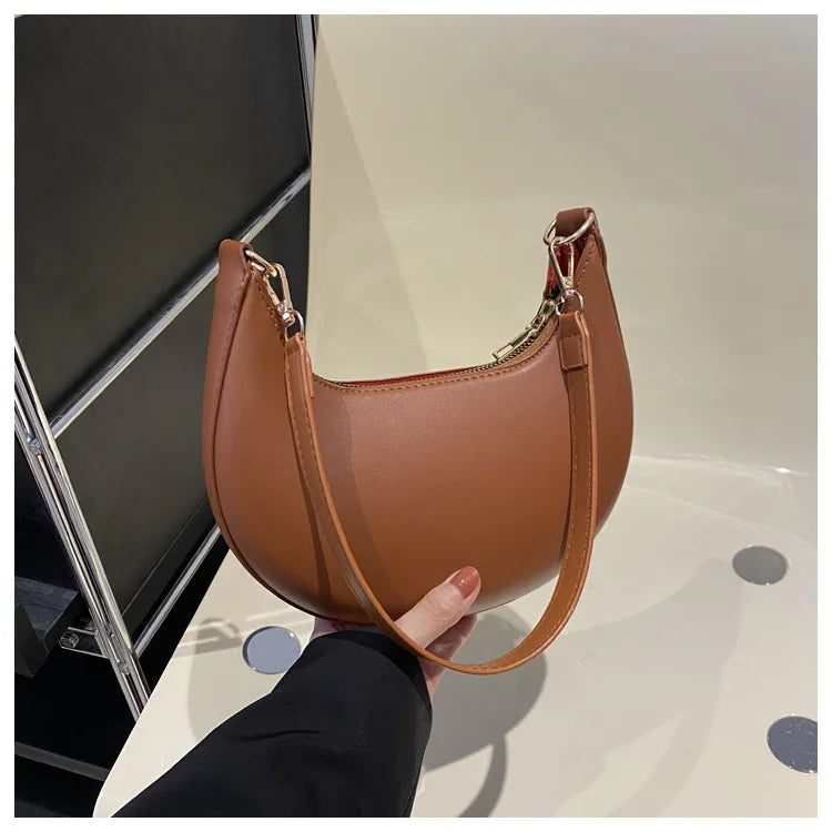 New Fashionable High-end Moon-shaped Baseball Bag Showing Luxury Women's Single Shoulder Bag Elegant lady Handbags bolso mujer