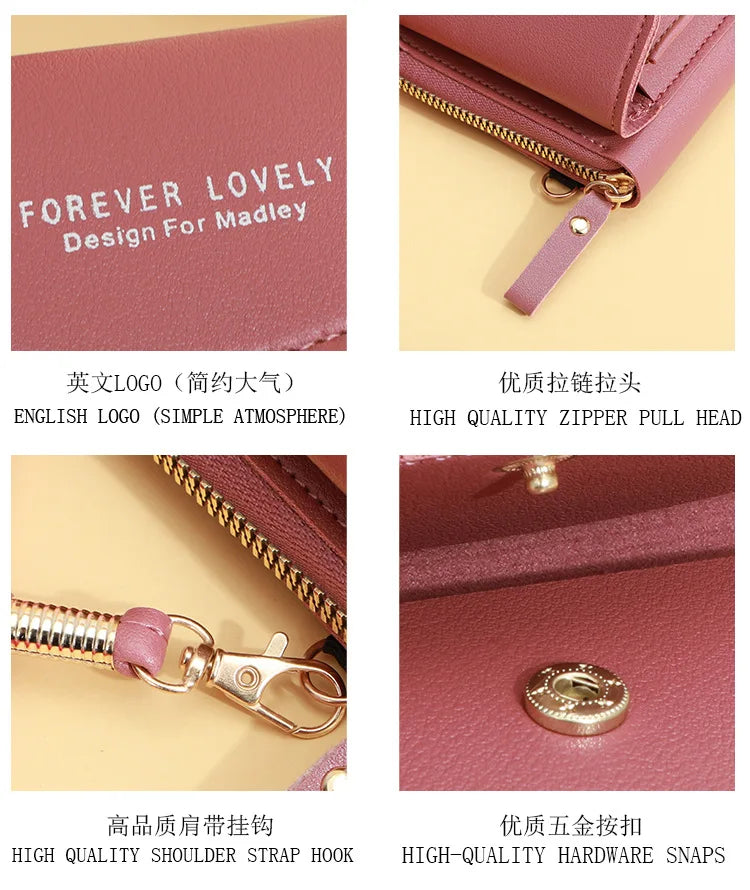 Long Women's Wallet Female Purses Tassel Coin Purse Card Holder Wallets Double Zipper Pu Leather Clutch Luxury Money Phone Bag