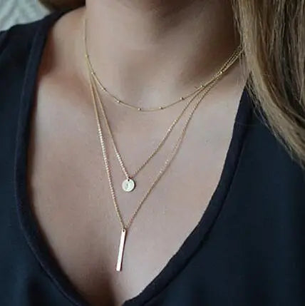 New Golden Silver Color Small Heart Necklaces Bijoux For Women Collars Fashion Jewelry Collarbone Pendant Necklace NA219