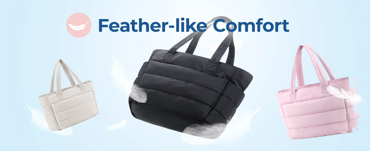 BAGSMART Women's Bag Solid Color Tote Bag Commuting College Padded Shoulder Bag Leisure Simple Female Handbags for Travel