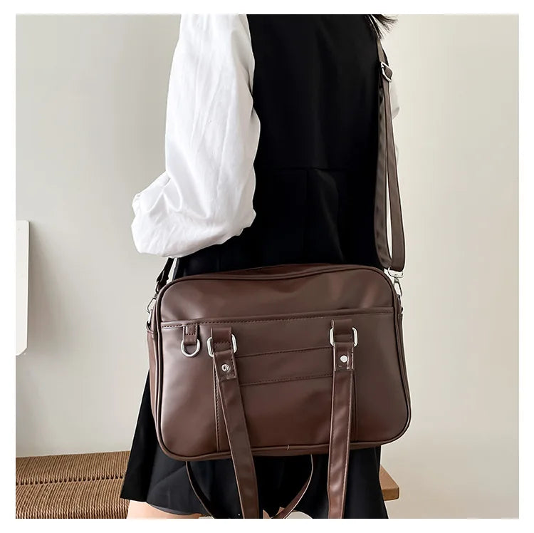 Japanese Style JK Bag Women High School Student Uniform Bag PU Leather Shoulder Bag Women Simple Handbags Crossbody Bags Itabag