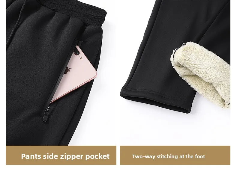 Men's Sportswear New Winter Autumn fleece Tracksuit 2 Piece Sets Sports Suit Jacket+Pant Sweatsuit Male Fashion warm Clothing