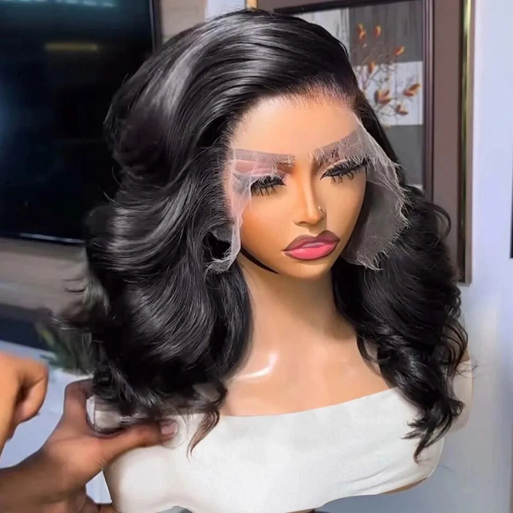 Loose Body Wave Bob Wig Human Hair 13x4 Lace Front Wig 230% Density Virgin Remy Hair Preplucked 4x4 Lace Closure Wig For Women